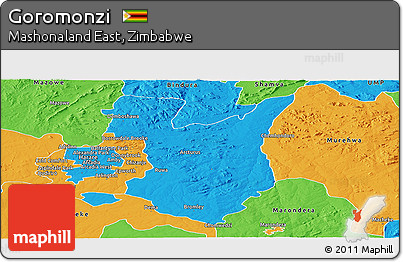 Political Panoramic Map of Goromonzi
