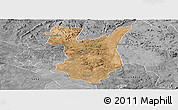 Satellite Panoramic Map of Goromonzi, desaturated