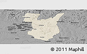 Shaded Relief Panoramic Map of Goromonzi, darken, desaturated