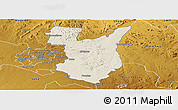 Shaded Relief Panoramic Map of Goromonzi, physical outside