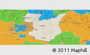 Shaded Relief Panoramic Map of Goromonzi, political outside