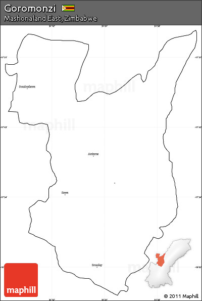 Blank Simple Map of Goromonzi, cropped outside