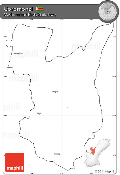 Blank Simple Map of Goromonzi, cropped outside