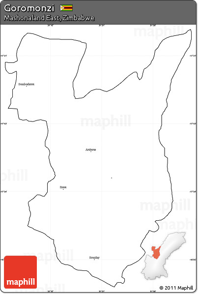 Blank Simple Map of Goromonzi, cropped outside