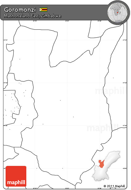 Blank Simple Map of Goromonzi, no labels