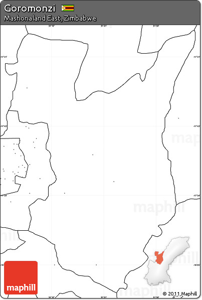 Blank Simple Map of Goromonzi, no labels