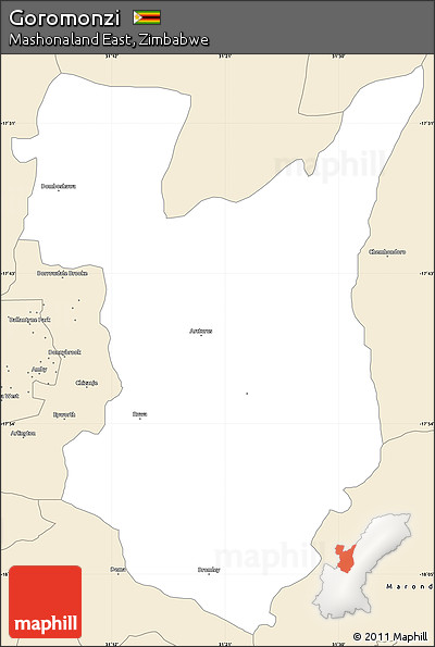 Classic Style Simple Map of Goromonzi