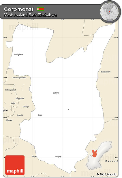 Classic Style Simple Map of Goromonzi