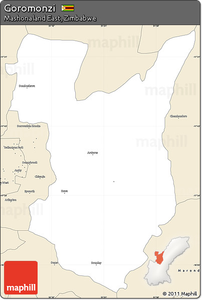 Classic Style Simple Map of Goromonzi