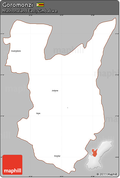 Gray Simple Map of Goromonzi, cropped outside