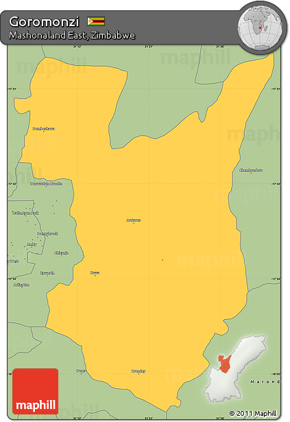 Savanna Style Simple Map of Goromonzi