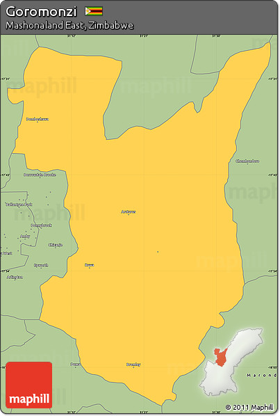 Savanna Style Simple Map of Goromonzi