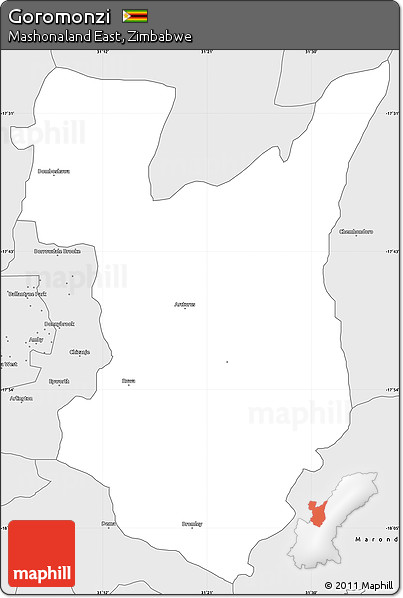 Silver Style Simple Map of Goromonzi