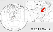 Blank Location Map of Mashonaland East, within the entire country