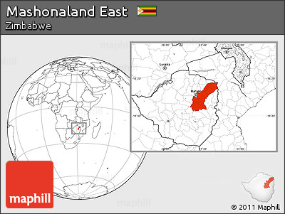 Blank Location Map of Mashonaland East