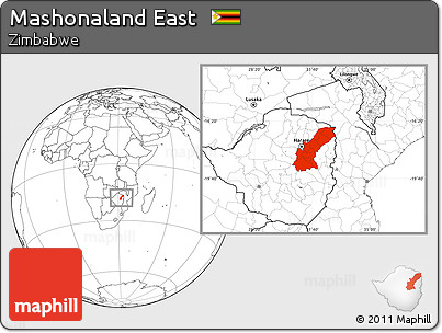 Blank Location Map of Mashonaland East