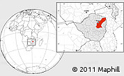 Blank Location Map of Mashonaland East, highlighted country, within the entire country