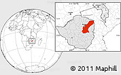 Blank Location Map of Mashonaland East, highlighted country