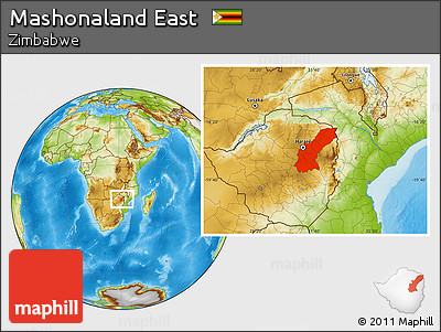 Physical Location Map of Mashonaland East