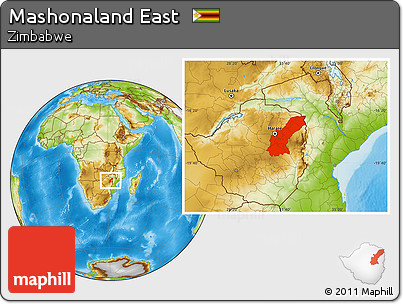 Physical Location Map of Mashonaland East