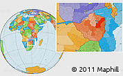 Political Location Map of Mashonaland East, within the entire country