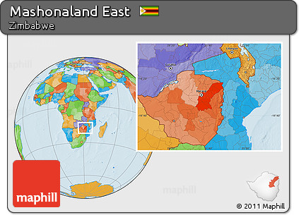 Political Location Map of Mashonaland East