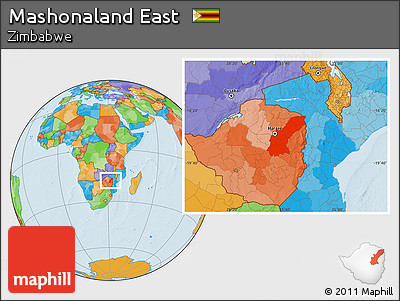 Political Location Map of Mashonaland East