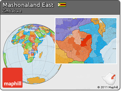 Political Location Map of Mashonaland East
