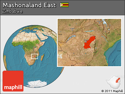 Satellite Location Map of Mashonaland East