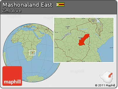 Savanna Style Location Map of Mashonaland East