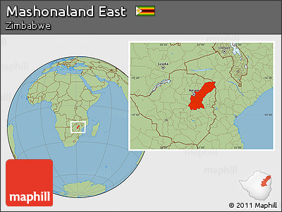 Savanna Style Location Map of Mashonaland East