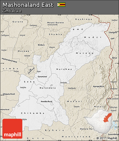 Classic Style Map of Mashonaland East