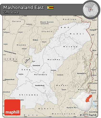 Classic Style Map of Mashonaland East