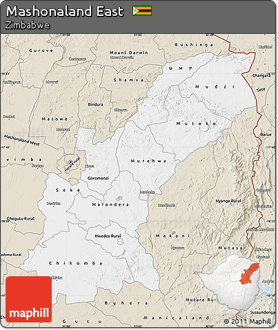Classic Style Map of Mashonaland East