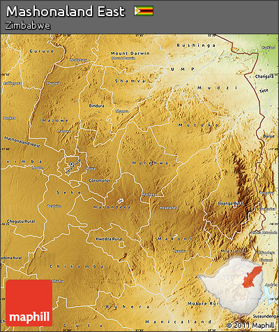 Physical Map of Mashonaland East