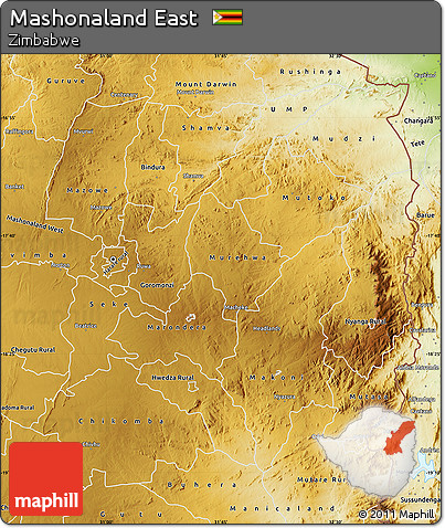 Physical Map of Mashonaland East