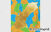Physical Map of Mashonaland East, political outside