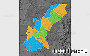 Political Map of Mashonaland East, darken, desaturated