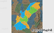 Political Map of Mashonaland East, darken, semi-desaturated