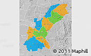 Political Map of Mashonaland East, lighten, desaturated