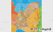 Satellite Map of Mashonaland East, political shades outside