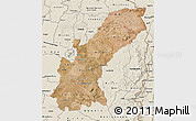 Satellite Map of Mashonaland East, shaded relief outside