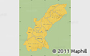 Savanna Style Map of Mashonaland East, single color outside