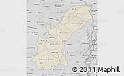 Shaded Relief Map of Mashonaland East, desaturated