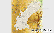 Shaded Relief Map of Mashonaland East, physical outside