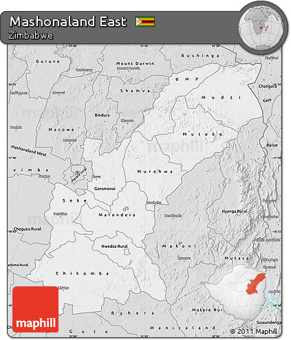 Silver Style Map of Mashonaland East
