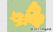 Savanna Style Simple Map of Marondera, single color outside