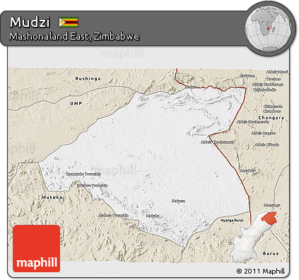 Classic Style 3D Map of Mudzi