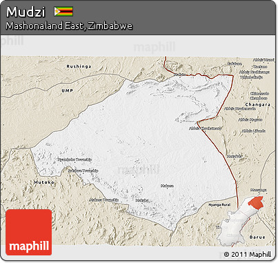 Classic Style 3D Map of Mudzi