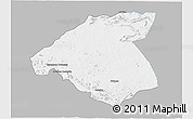 Gray 3D Map of Mudzi, single color outside